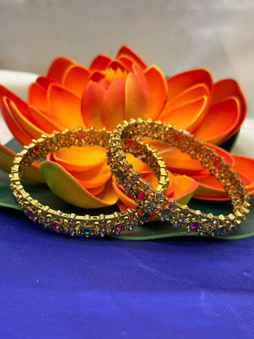 Traditional Multicolour Stone Bangles,llb403
