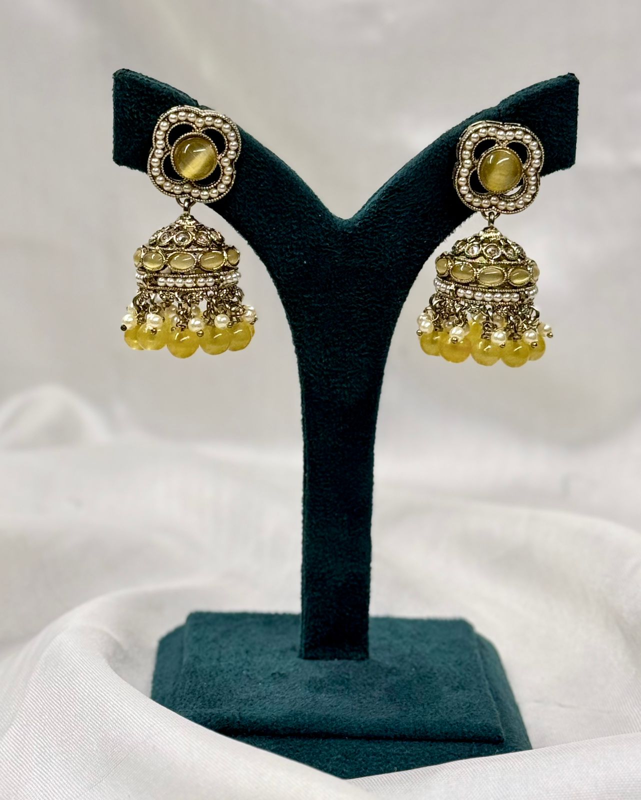 Yello stone party waer jhumaka| mehandhi Finish433