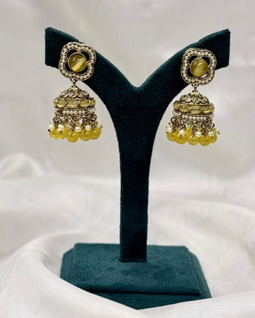 Yello stone party waer jhumaka| mehandhi Finish433
