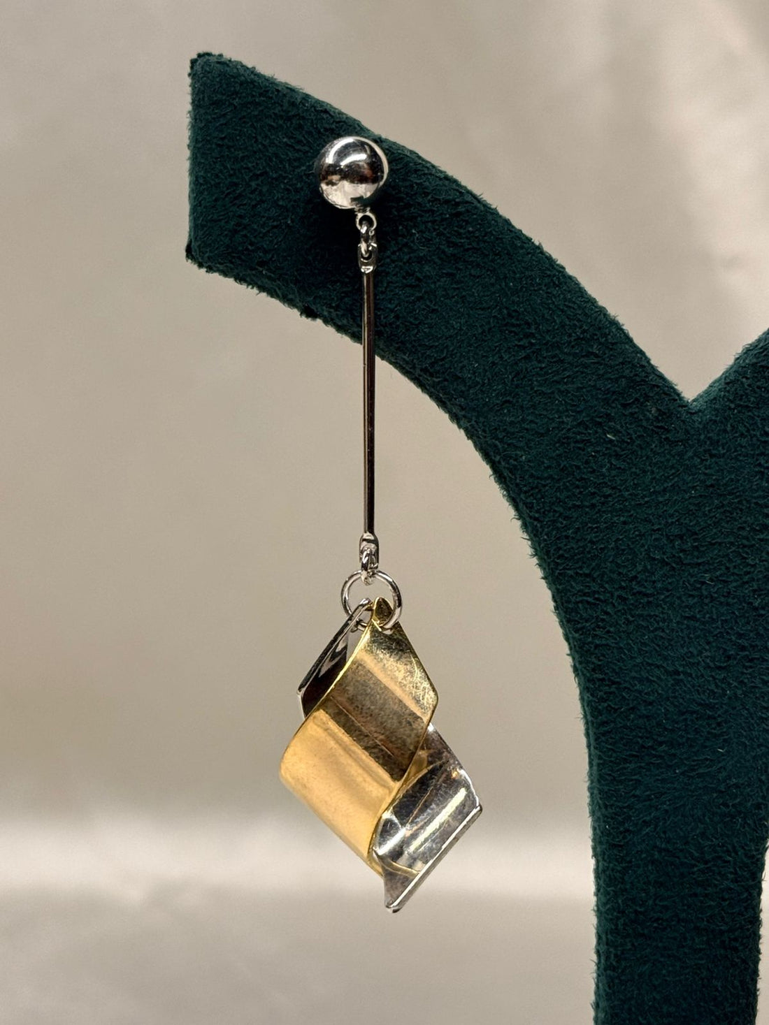 Modern Silver & Gold Geometric Drop Earrings,llb707