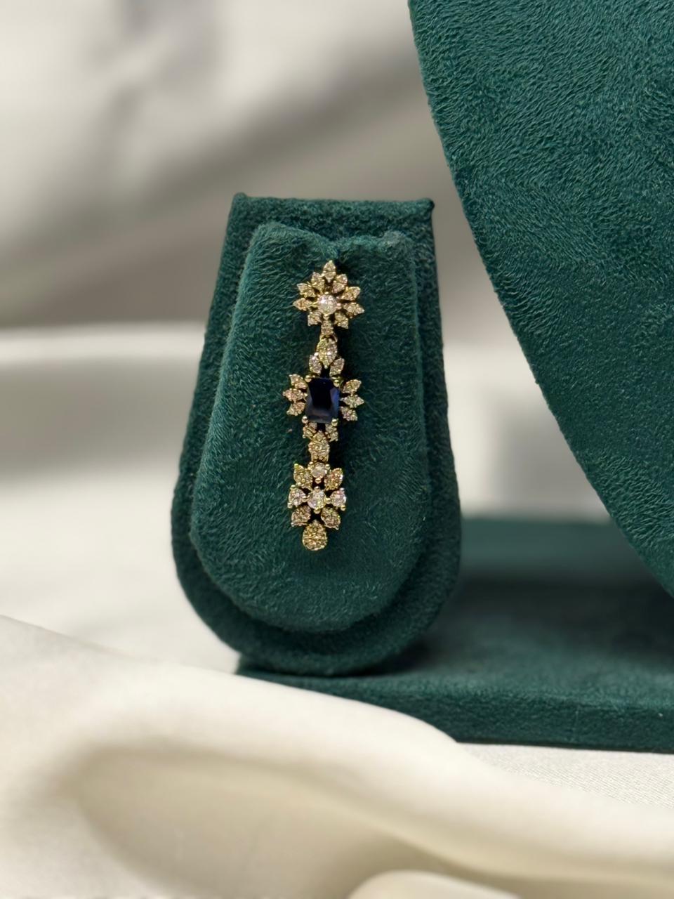 Royal Blue Stone Floral Necklace Set | Premium Gold-Plated Jewellery,330