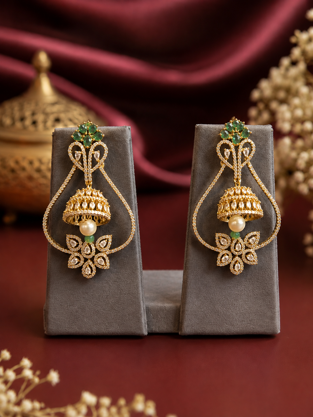 Stone Party Wear Jhumka Earrings for Women | ONK139
