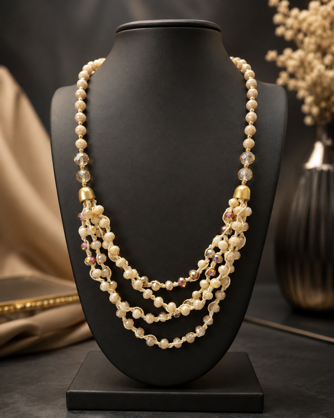 Multi-Strand Turquoise & Pearl Bead Necklace | S25038608