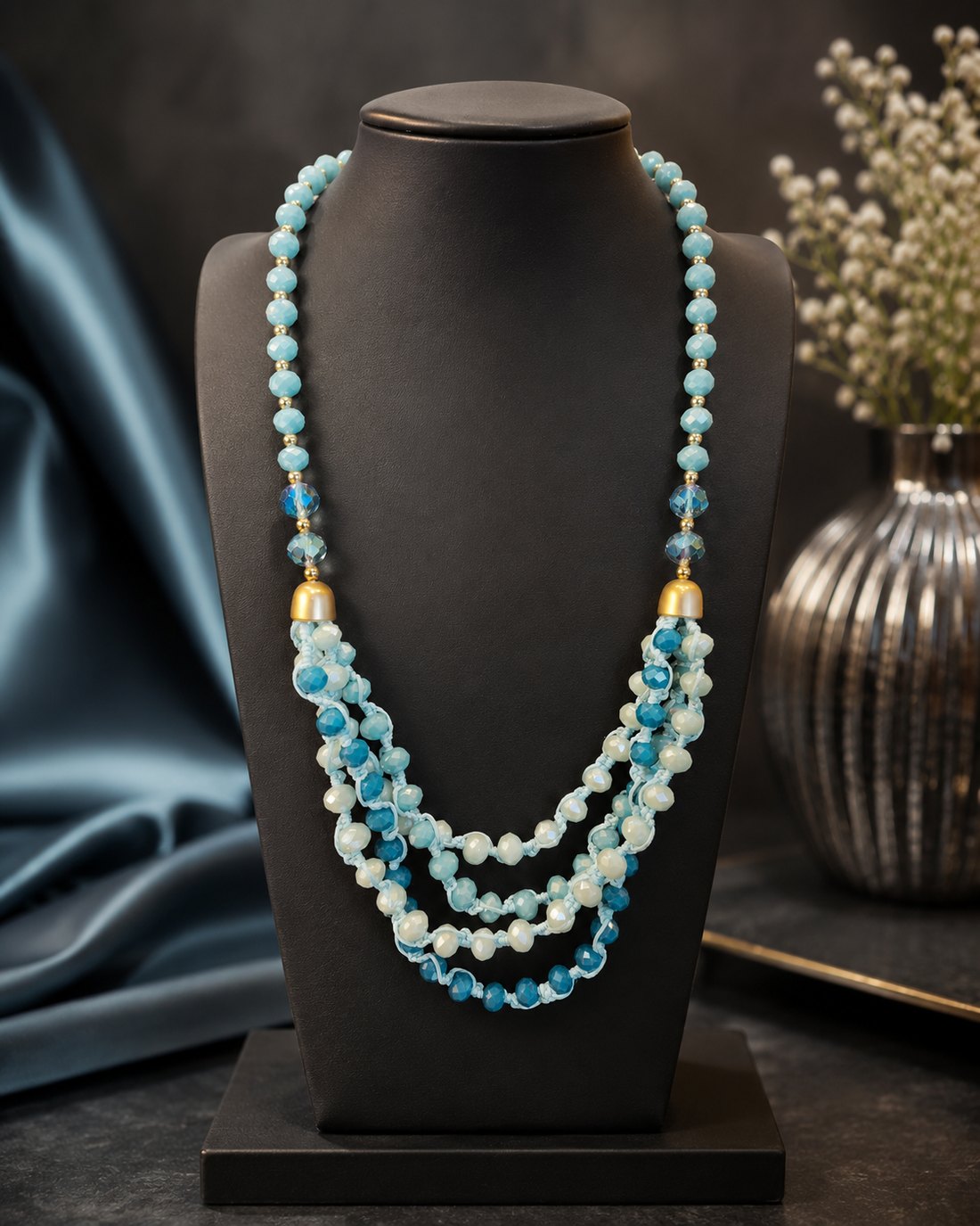 Multi-Strand Turquoise & Pearl Bead Necklace | S25038608