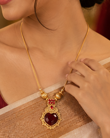 Gold Red , Snake Chain Necklace Set | L15019