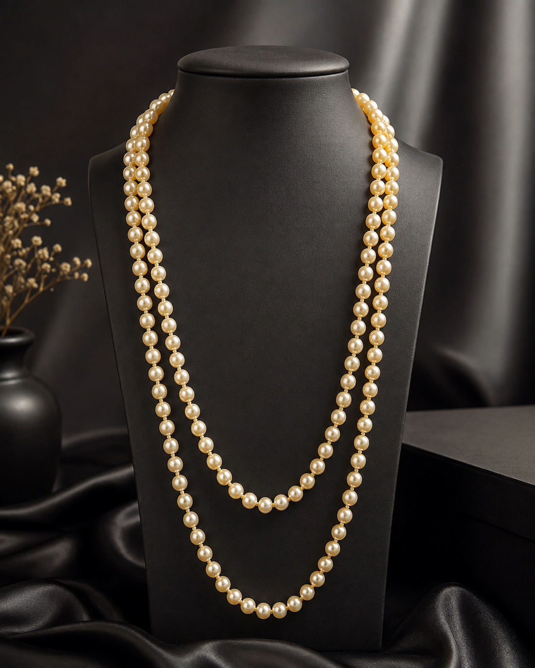 Double-Strand Champagne Pearl Long Necklace | L2108303