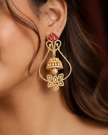 Stone Party Wear Jhumka Earrings for Women | ONK139