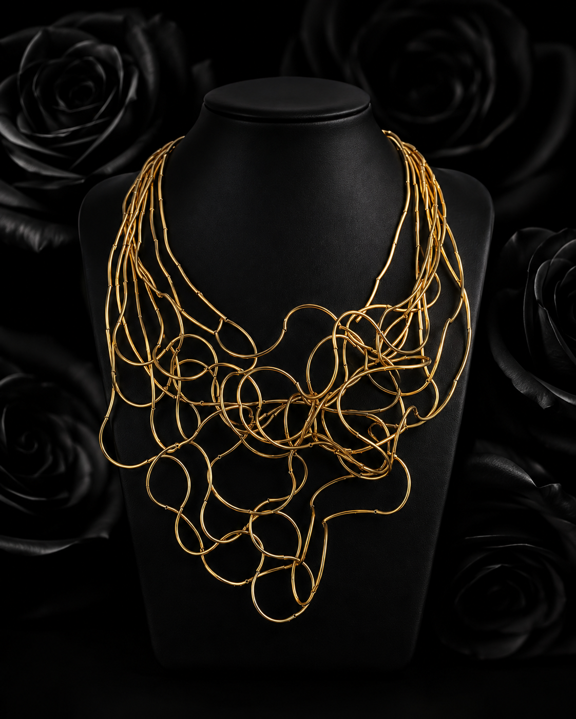 Gold Wire Multi-Strand Statement Necklace | S24120314