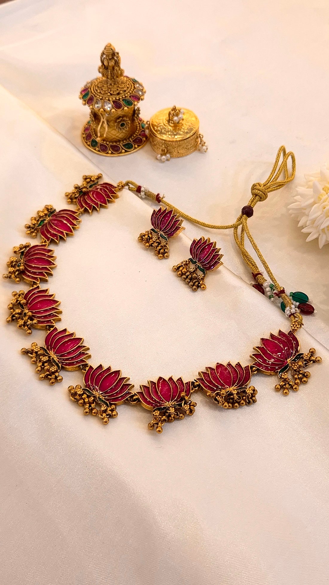 Antique Gold Lotus Necklace
