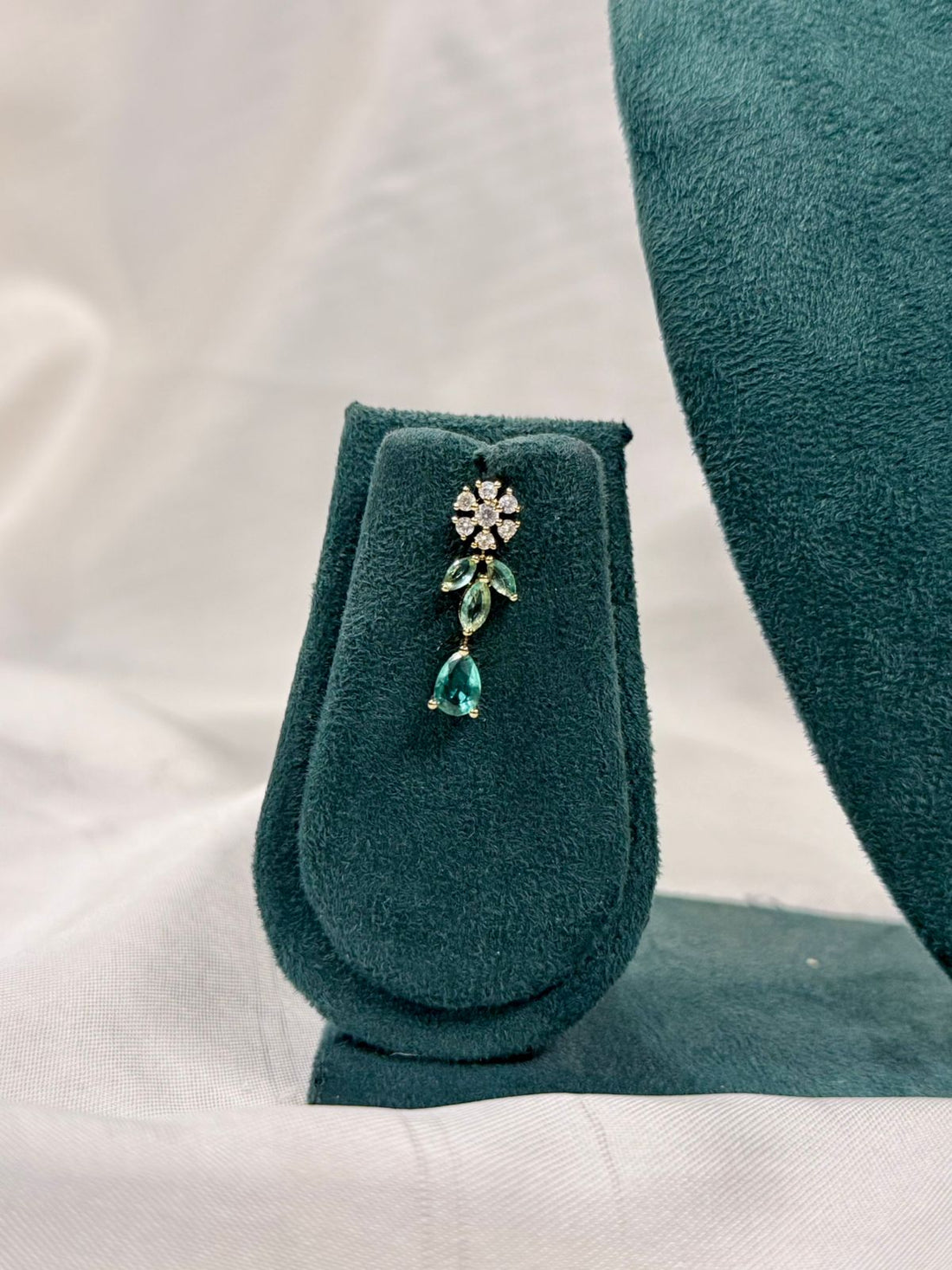 Green Stone Diamond Necklace for Women | Elegant Bridal Jewellery,llb432