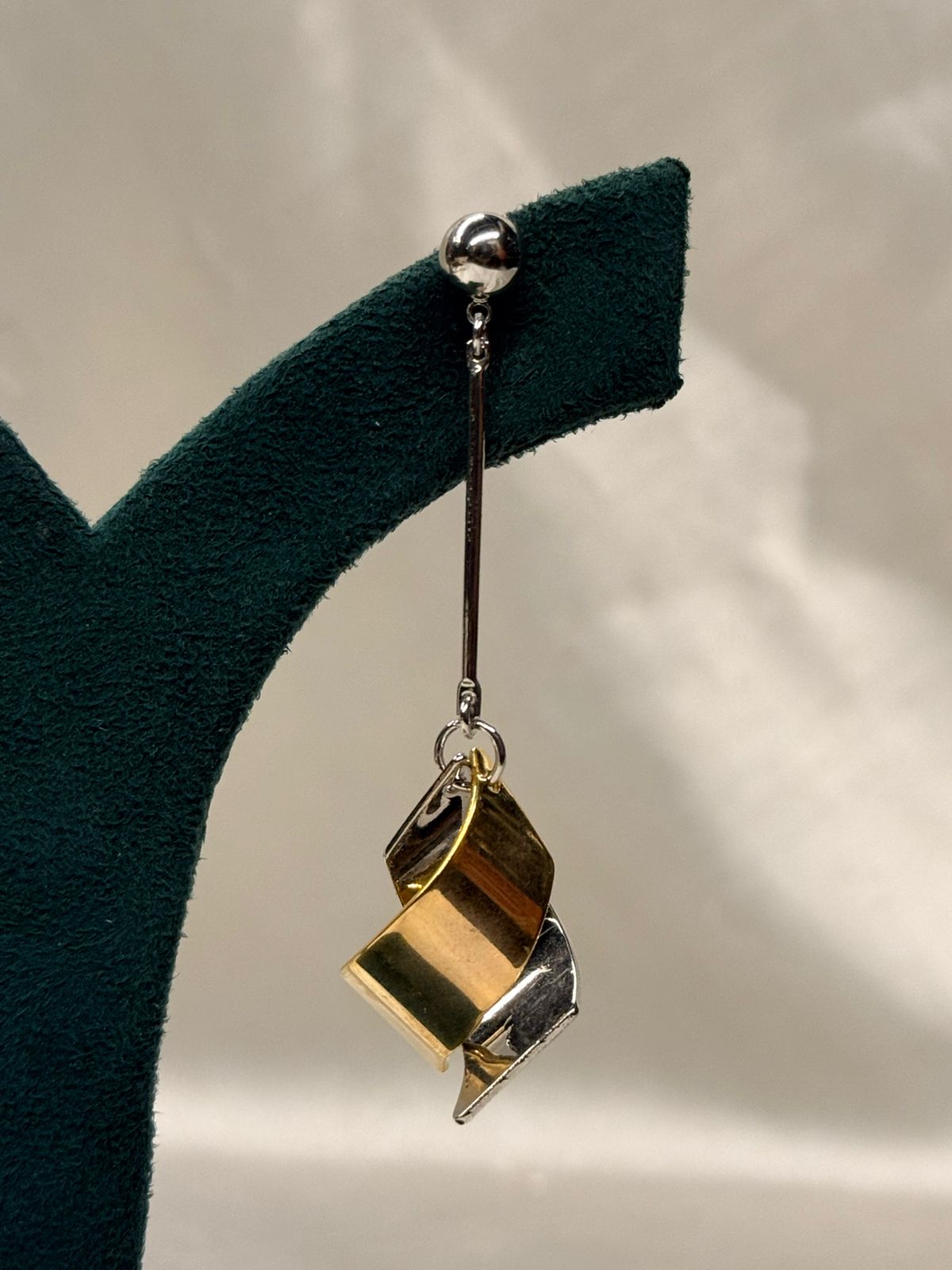 Modern Silver & Gold Geometric Drop Earrings,llb707