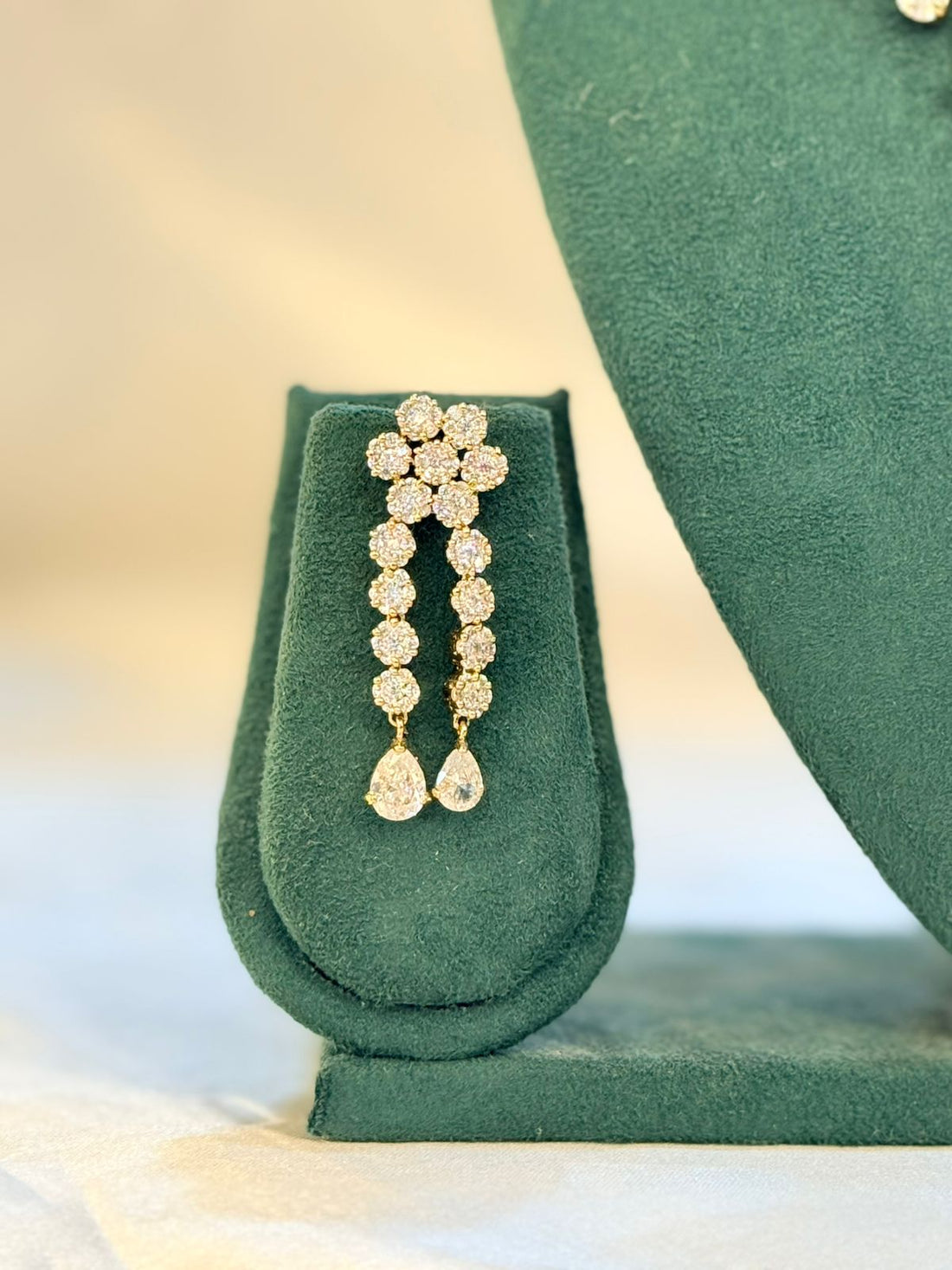 Diamond CZ Waterfall Necklace & Earring Set | llb055