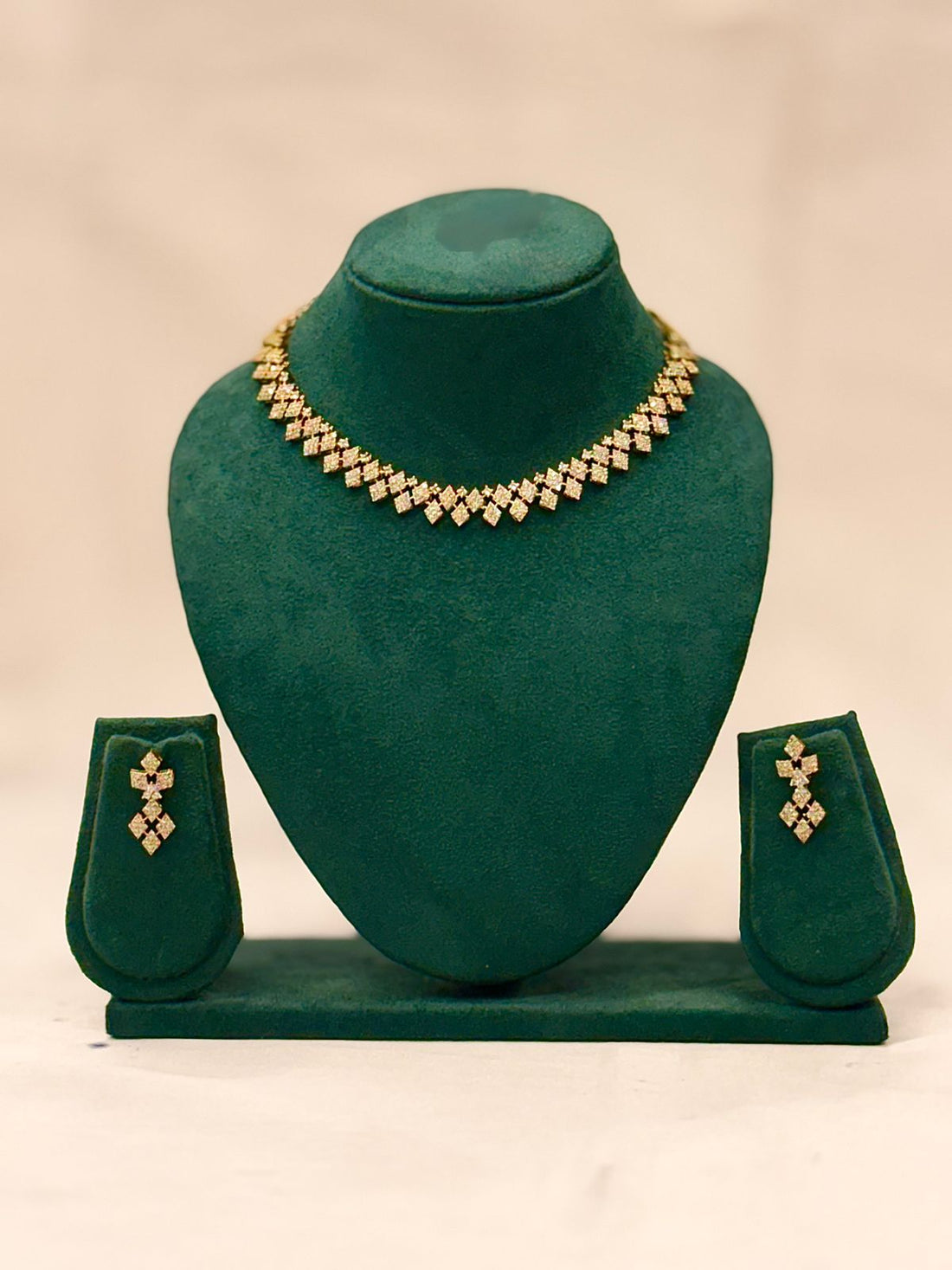 Diamond Necklace Set on Model