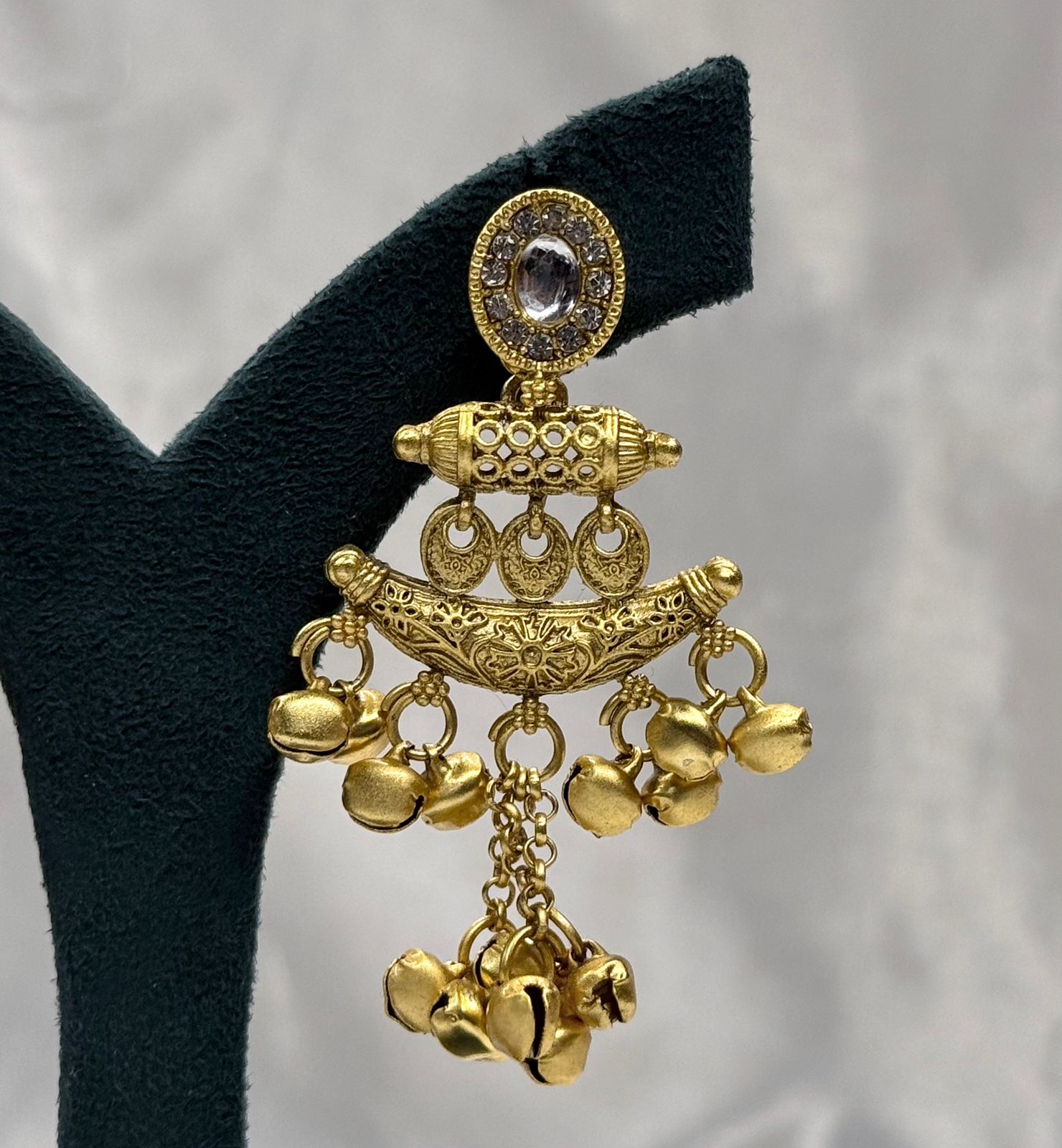 Traditional Gold Finish Jhumka Earrings with Ghungroo,llb559
