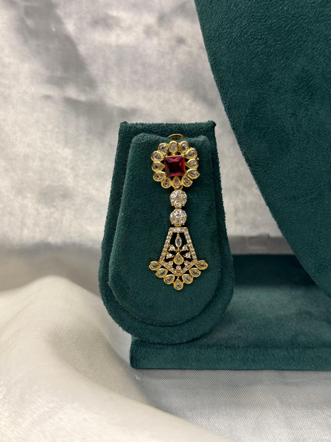 Luxury Ruby & Diamond Bridal Necklace Set,llb400