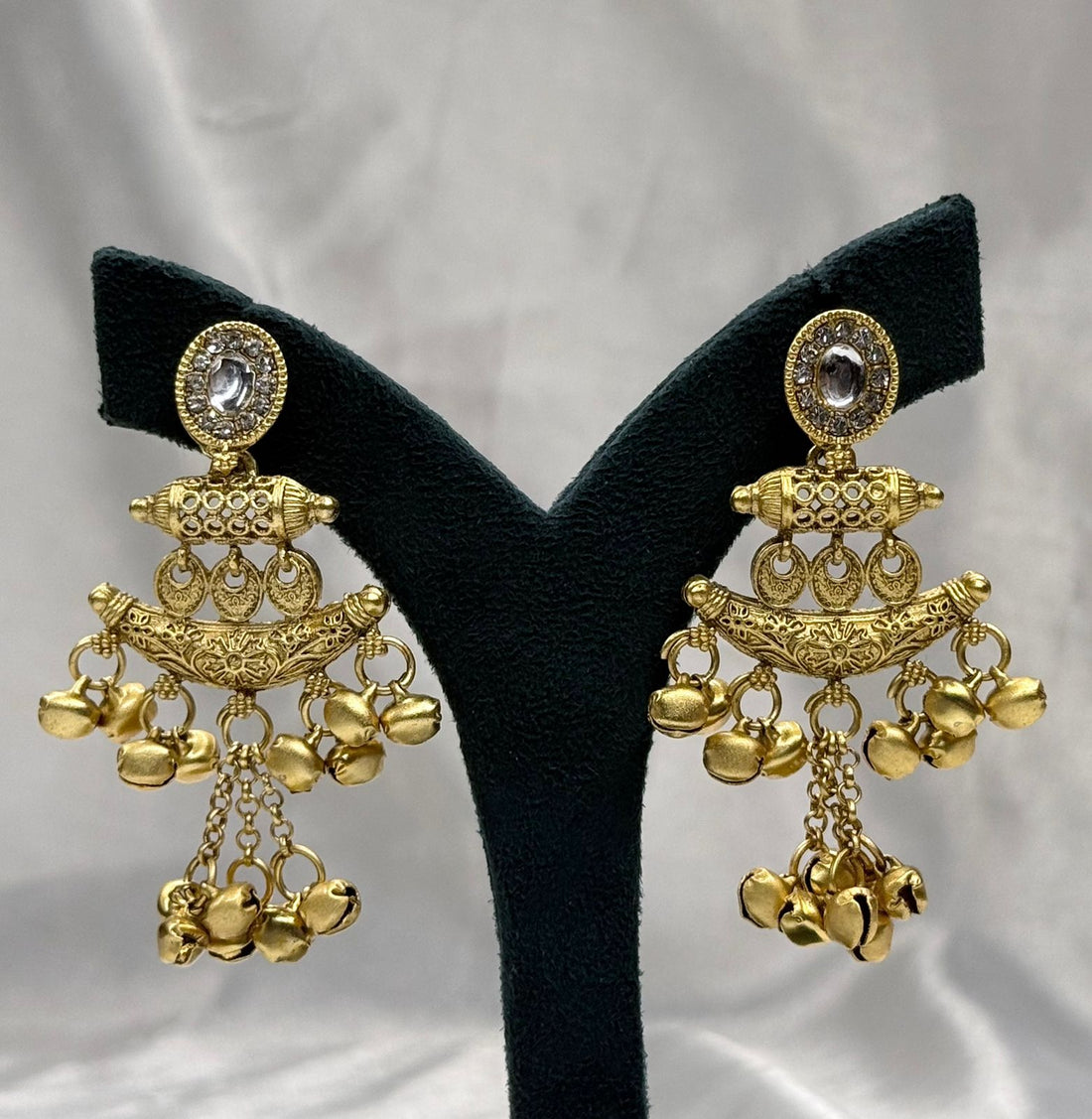 Traditional Gold Finish Jhumka Earrings with Ghungroo,llb559