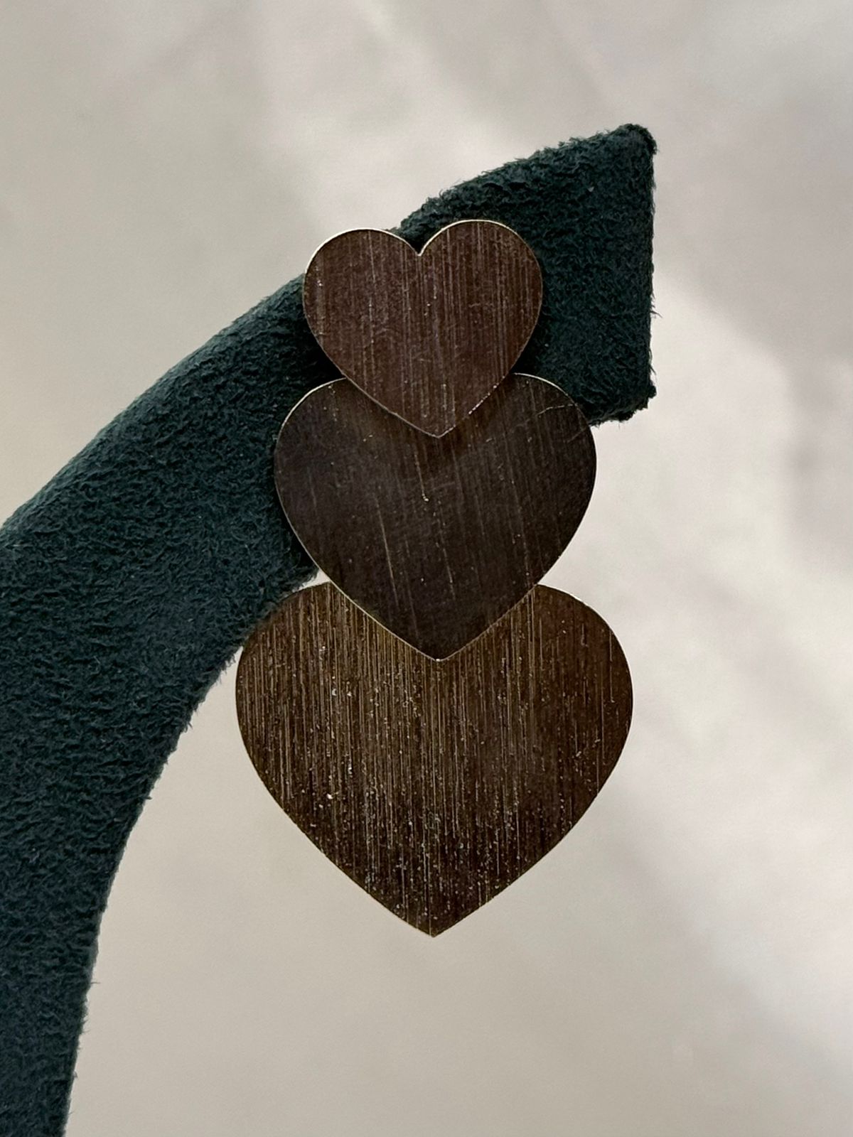 Tri-Tone Heart Drop Earrings for Women,llb704