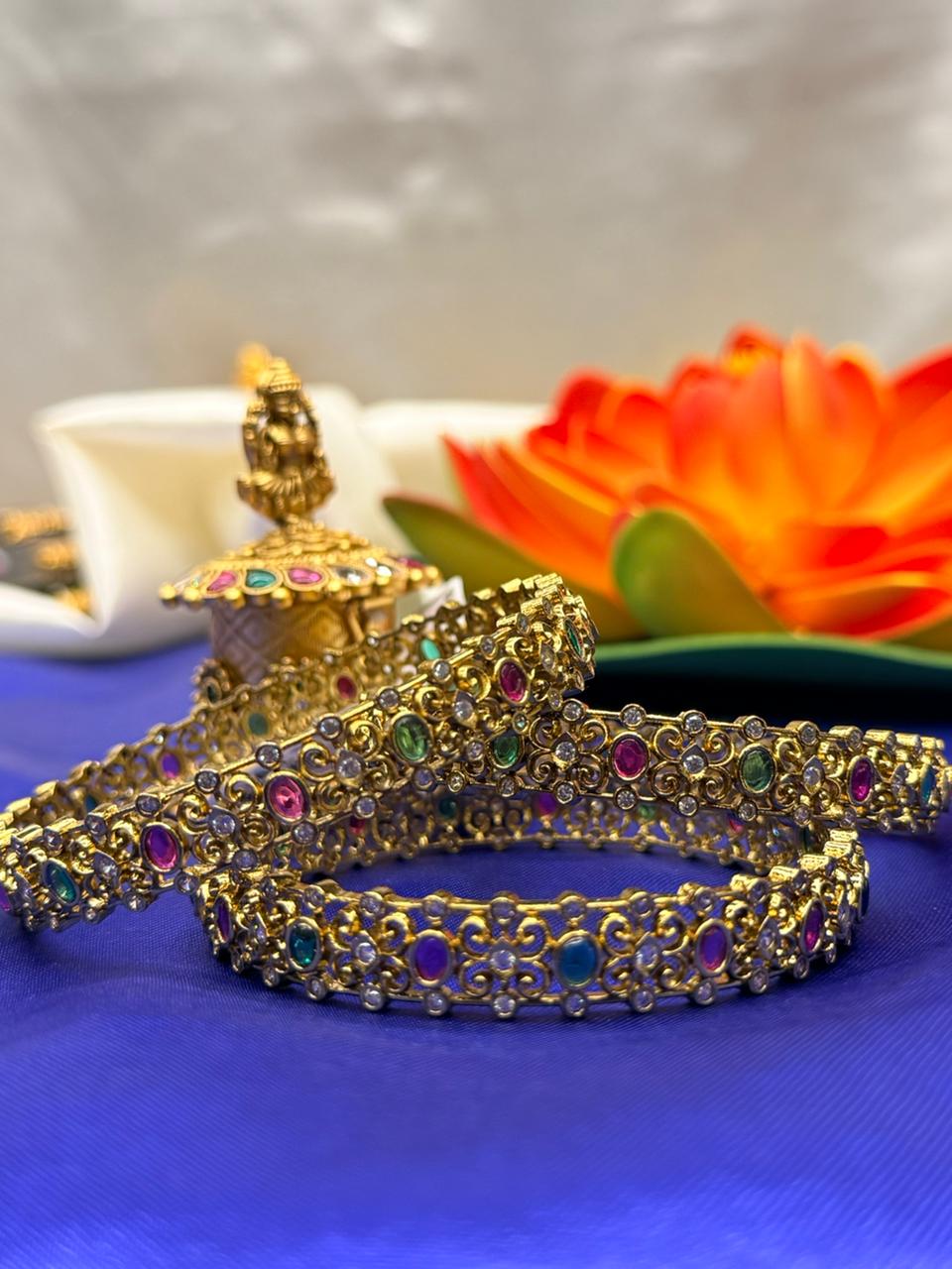 Traditional Multicolour Stone Bangles,llb403