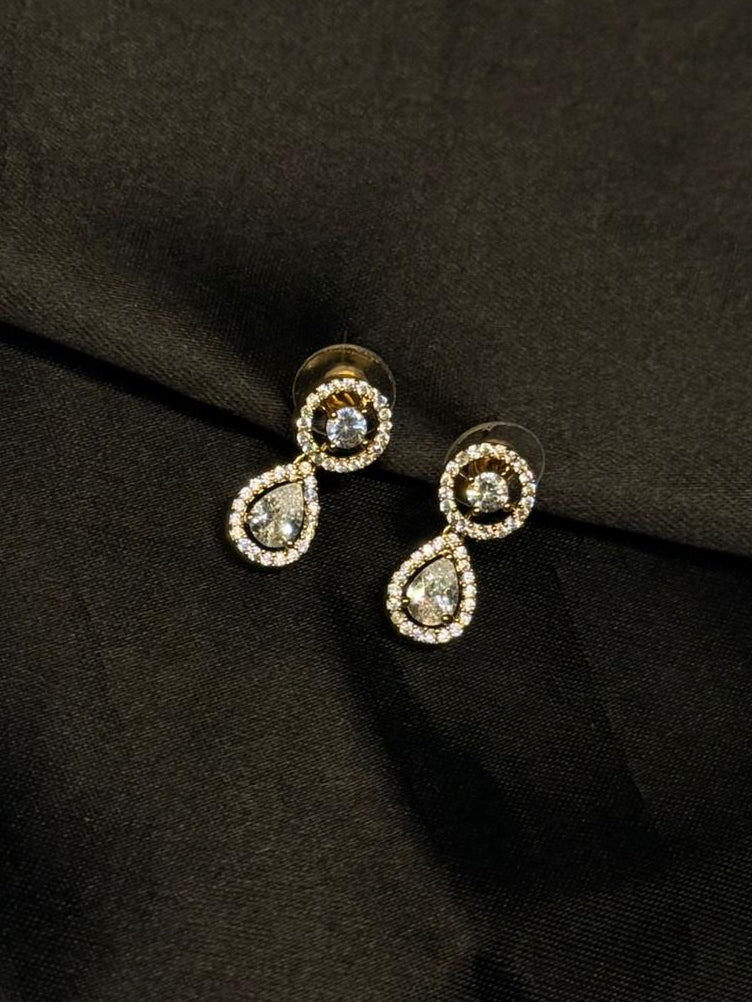 Gold Teardrop Stone Necklace Set | Premium Party Wear Jewelleryllb326