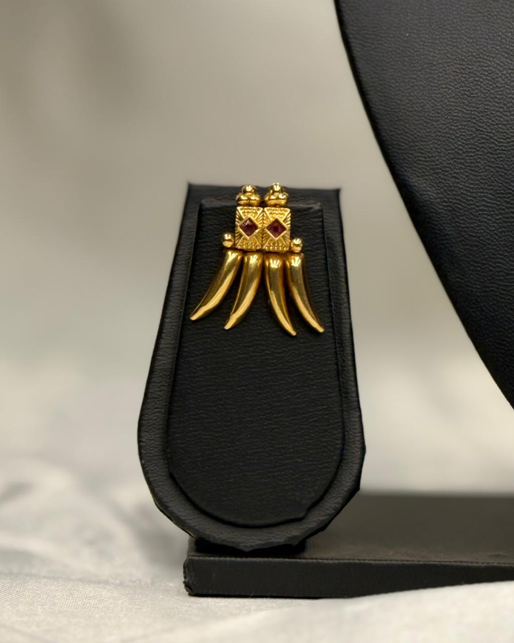 Mehendi Gold Temple Necklace Set,308