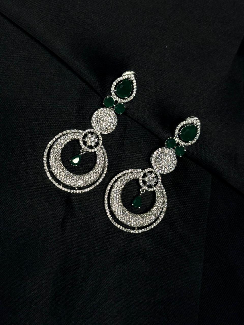 Emerald Green Double Layer Necklace Set,llb327