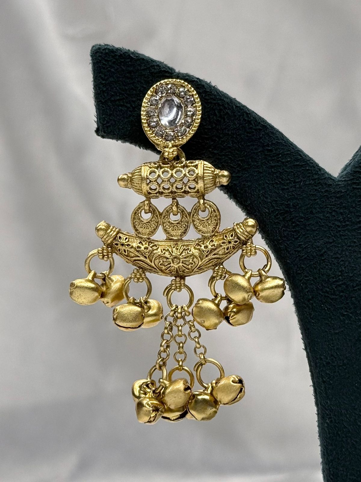 Traditional Gold Finish Jhumka Earrings with Ghungroo,llb559
