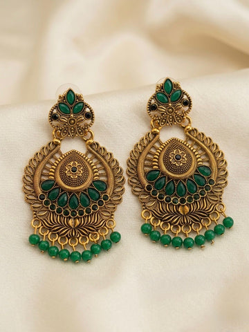 Antique Gold Chandbali Earrings | LLB002