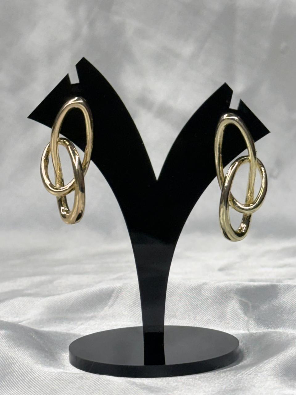 Gold Abstract Link Earrings for Women,llb571