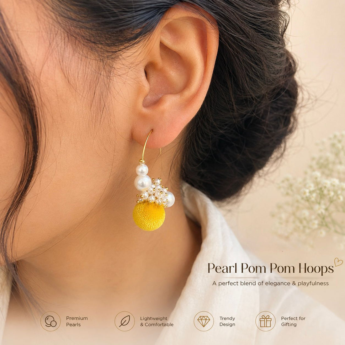50% off special collection | pearl hoops earrings |llb0136