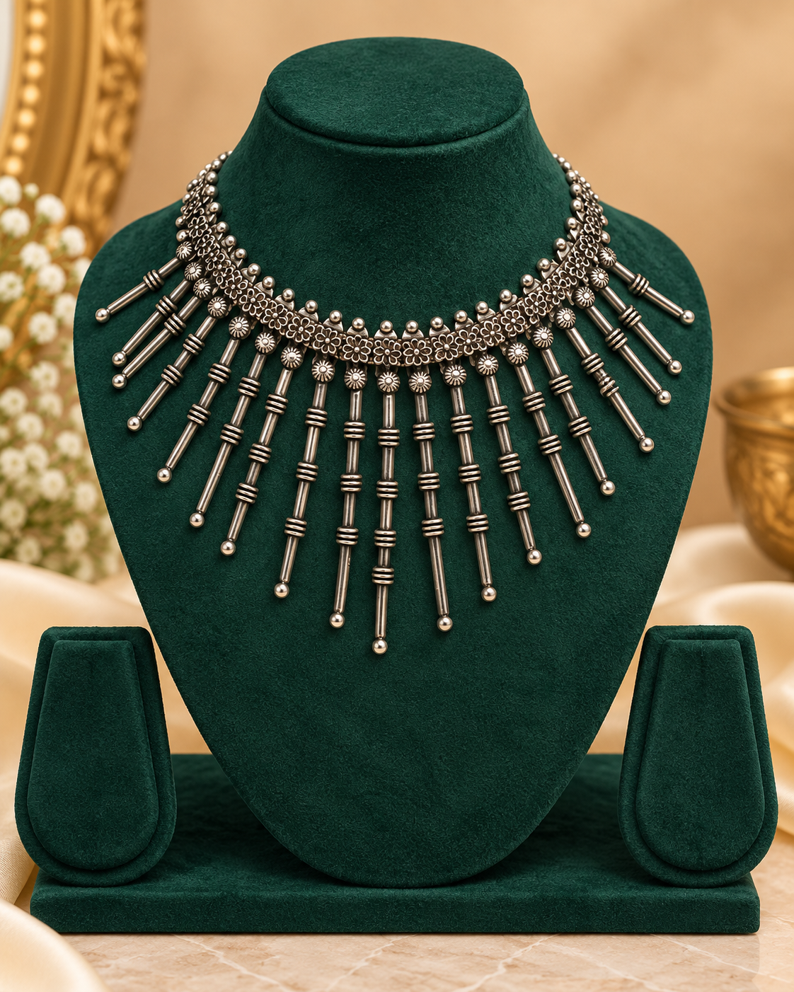 Oxidised Silver Statement Necklace | ALOA16