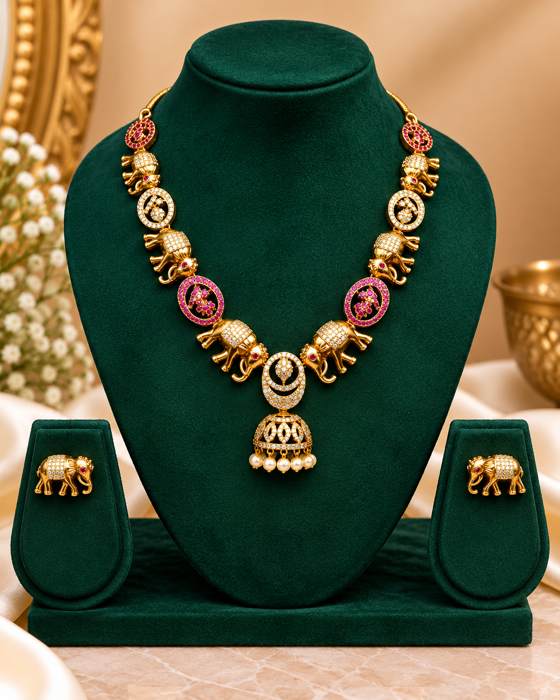 Elephant Motif Necklace Set | ALOA20