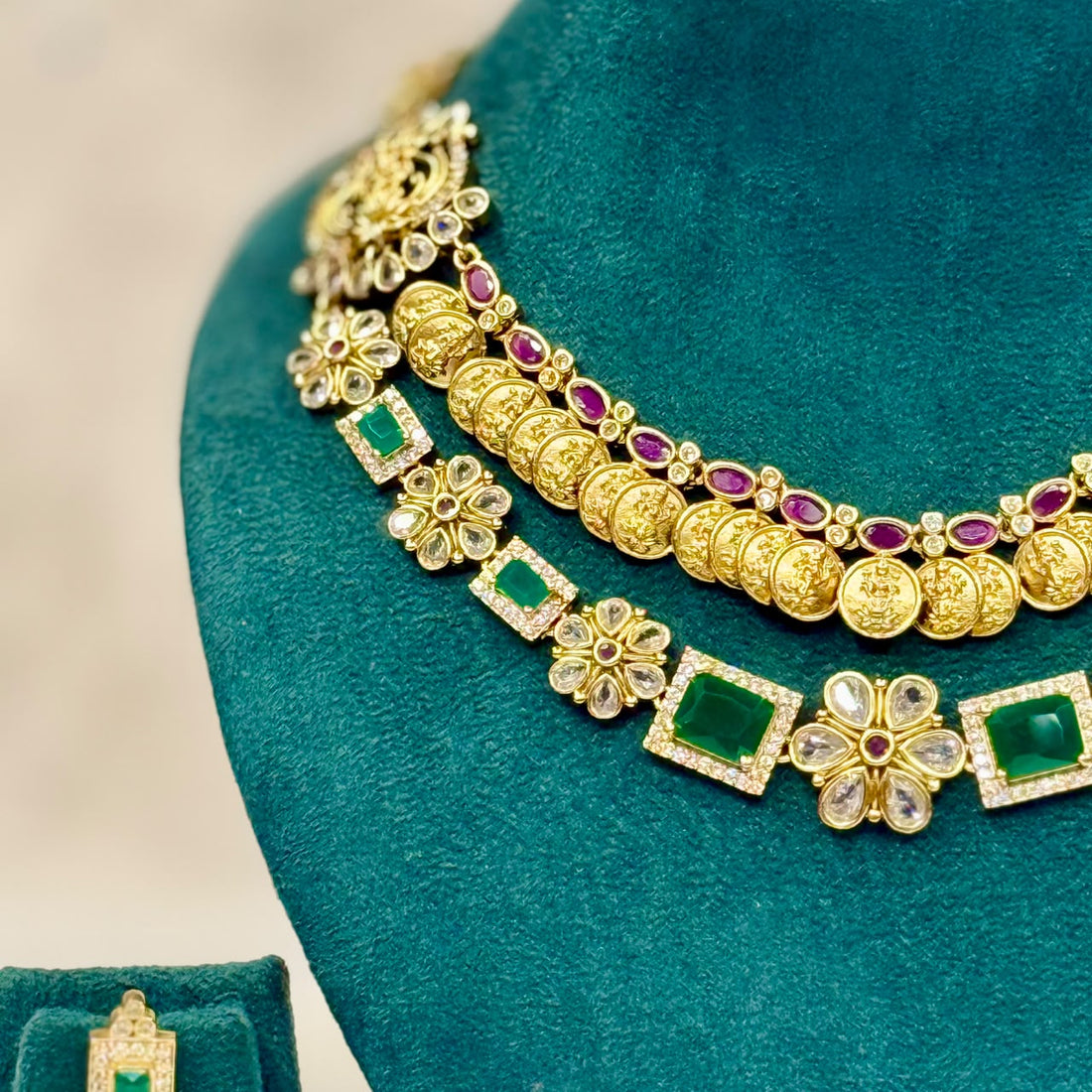Lakshmi Coin Layered Necklace Set |  ALOA4