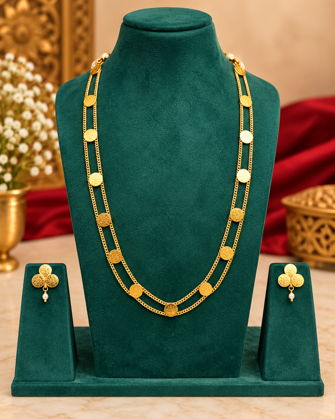 Traditional Lakshmi Devi Long Chain Set  | ALOB11/ALOB12/ALOB15