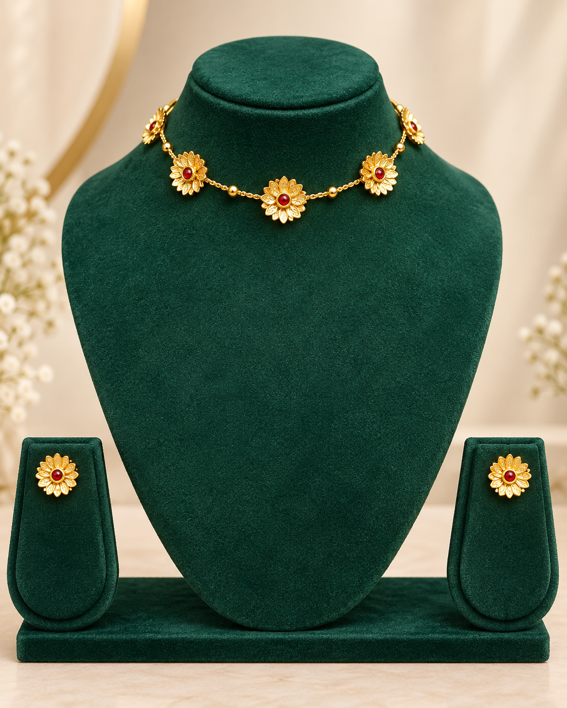 Traditional Stone Choker Necklace | ALOB13 / ALOB14