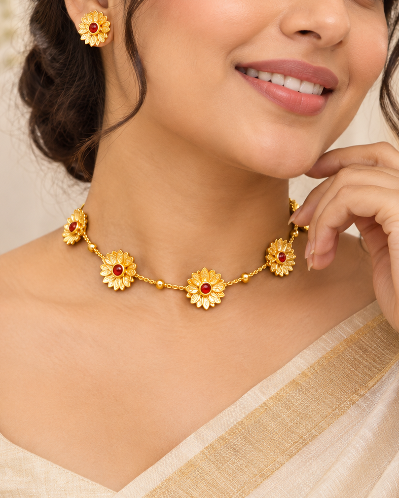 Traditional Stone Choker Necklace | ALOB13 / ALOB14