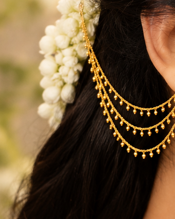 Gold Multi-Strand Ghungroo Anklet Pair with Cascading Bell Drops | OG40