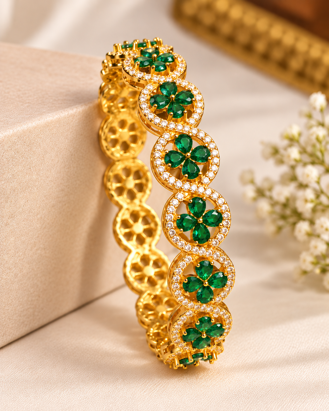 Floral American Diamond Bangle | ONK292