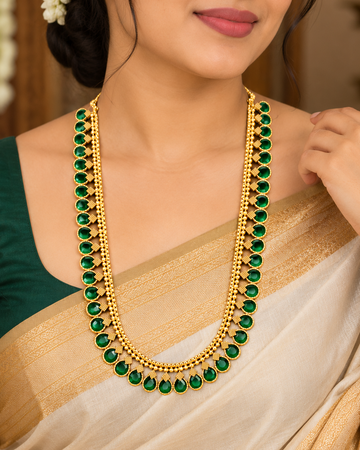 Green Stone Long Chain Set - P2 | L15022