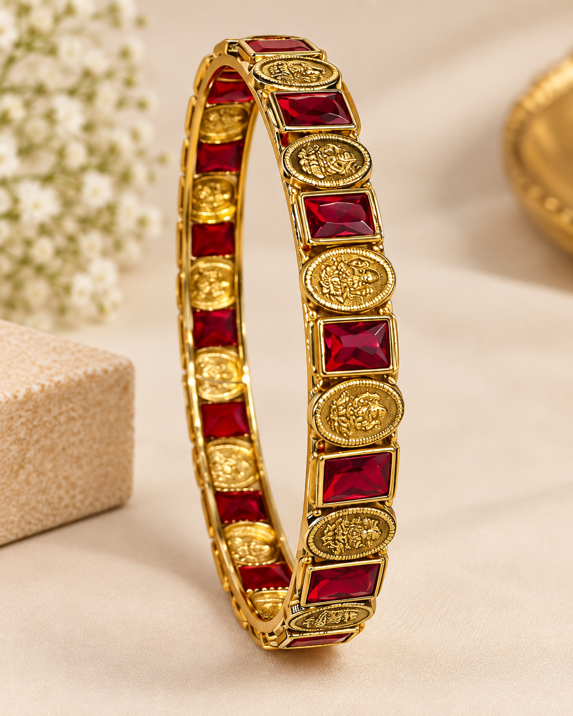 Red Stone Lakshmi-Style Bangle - P1 | GV281
