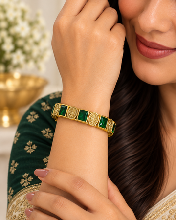 Green Stone Lakshmi-Style Bangle - P2 | GV281