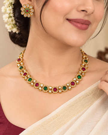Ruby Emerald Necklace Set | GV859