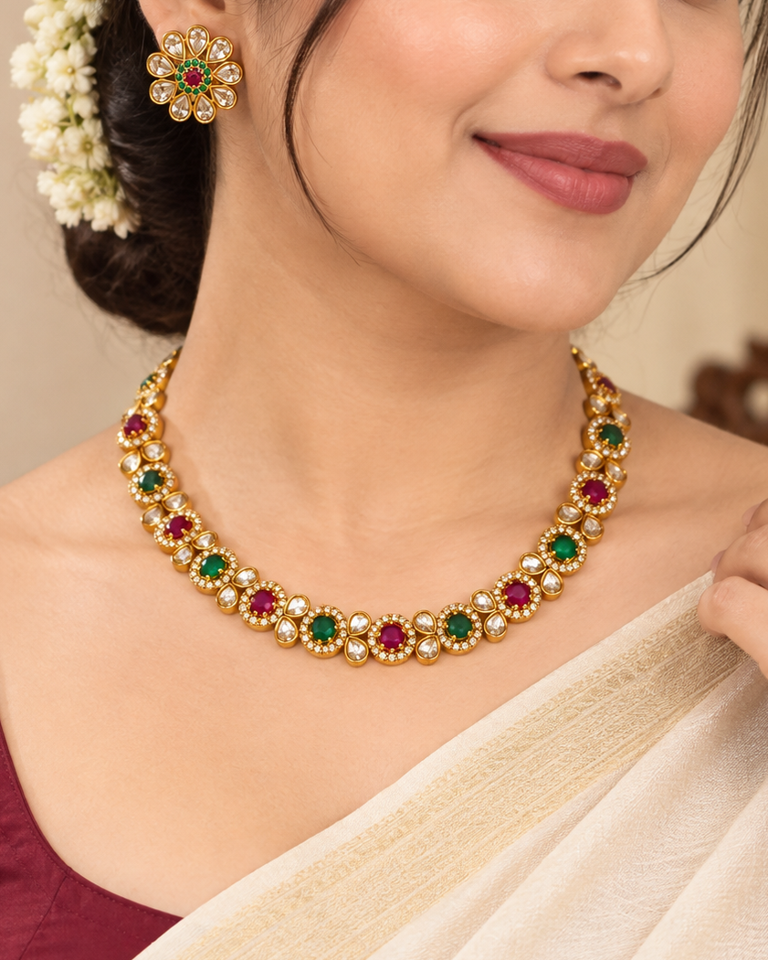 Ruby Emerald Necklace Set | GV859