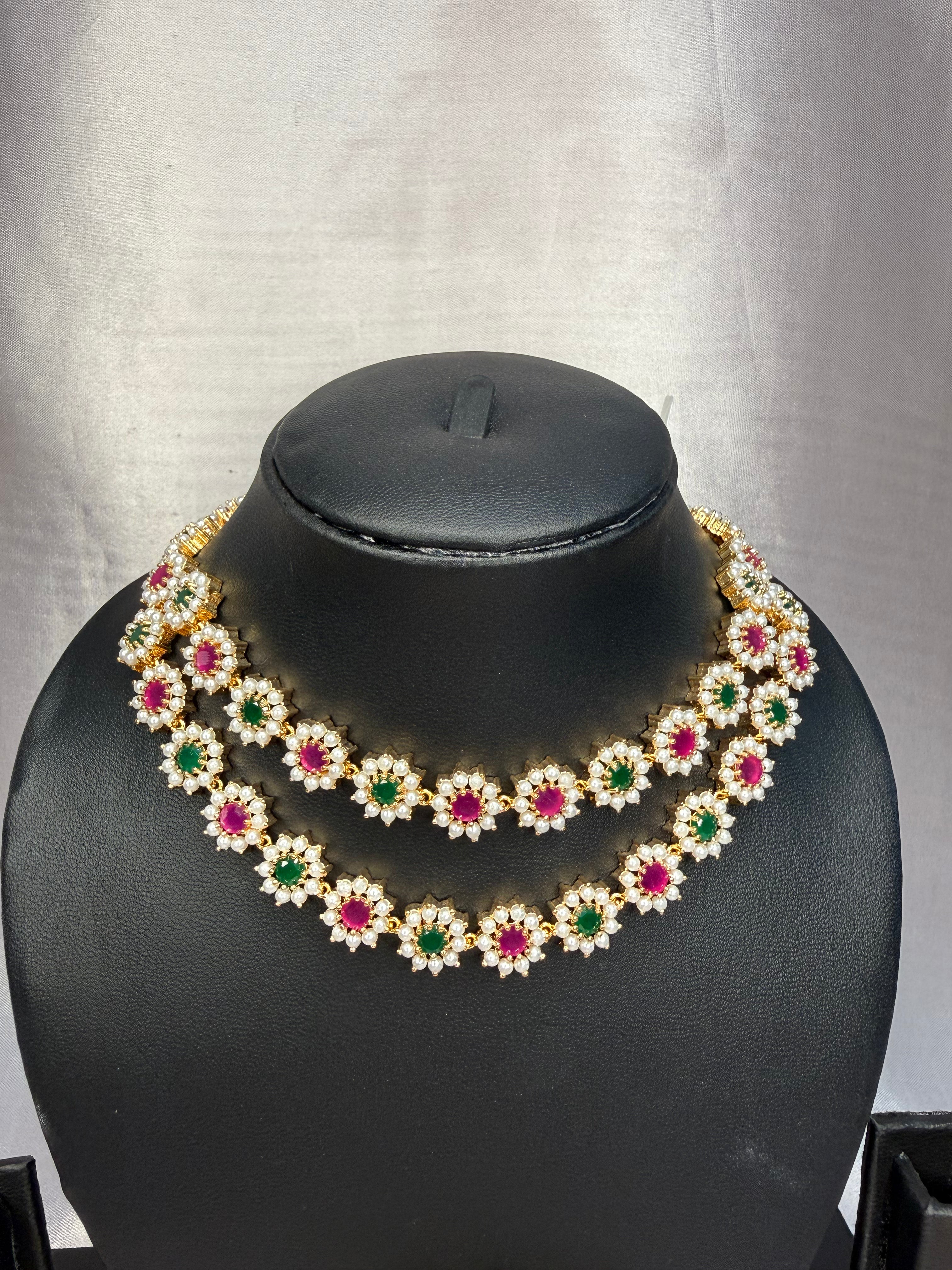 Elegant Floral Stone Jewelry Set | LB112
