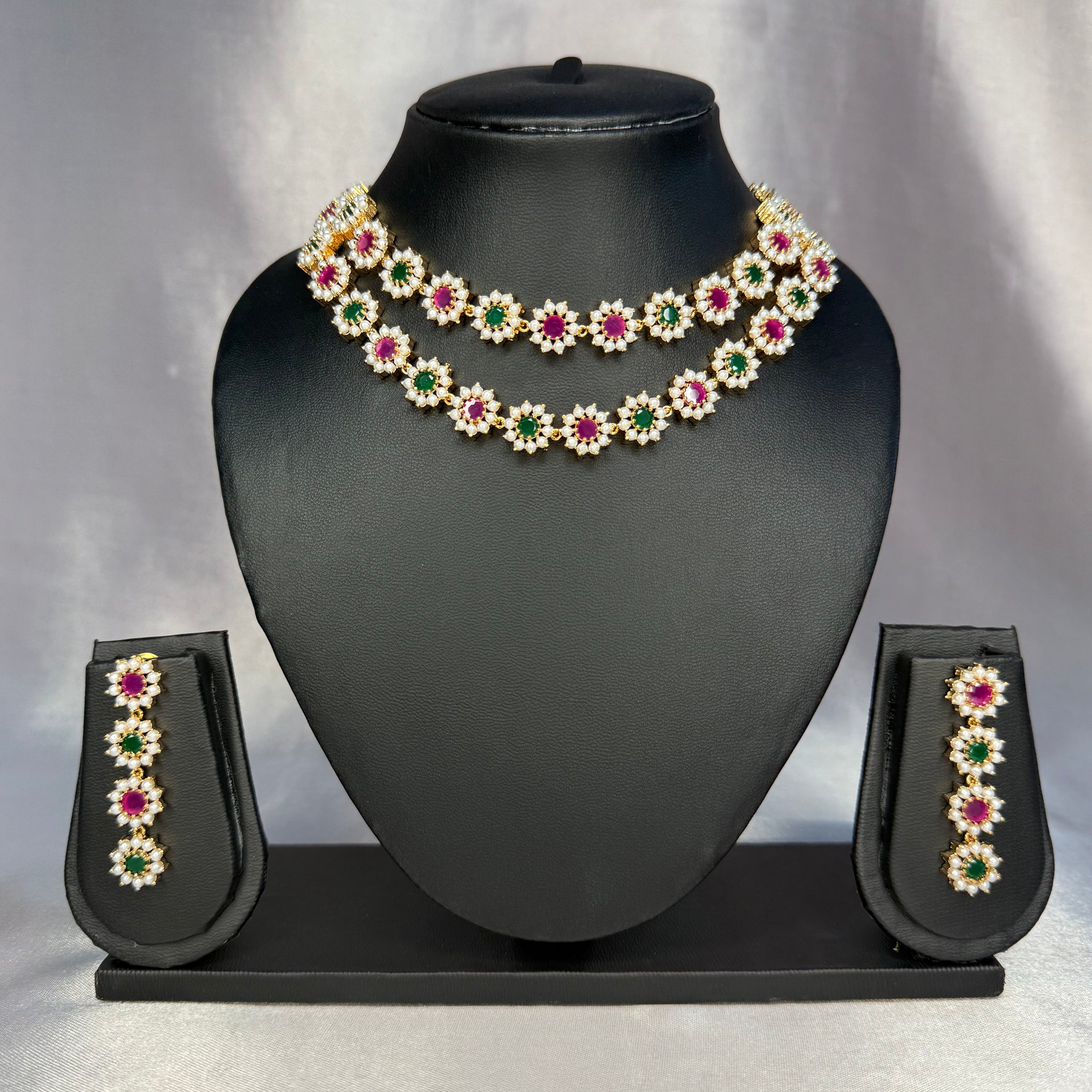 Elegant Floral Stone Jewelry Set | LB112