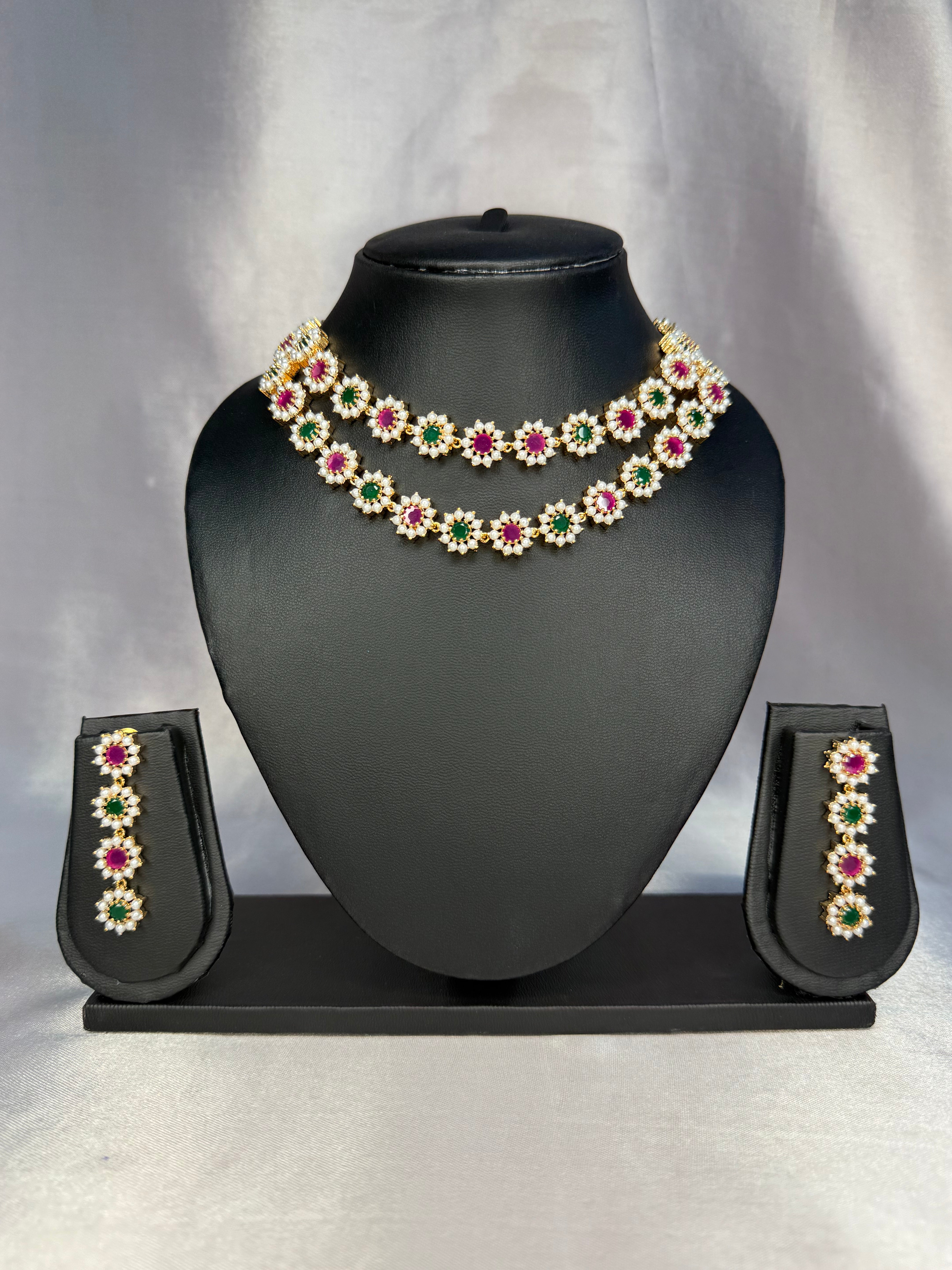 Elegant Floral Stone Jewelry Set | LB112