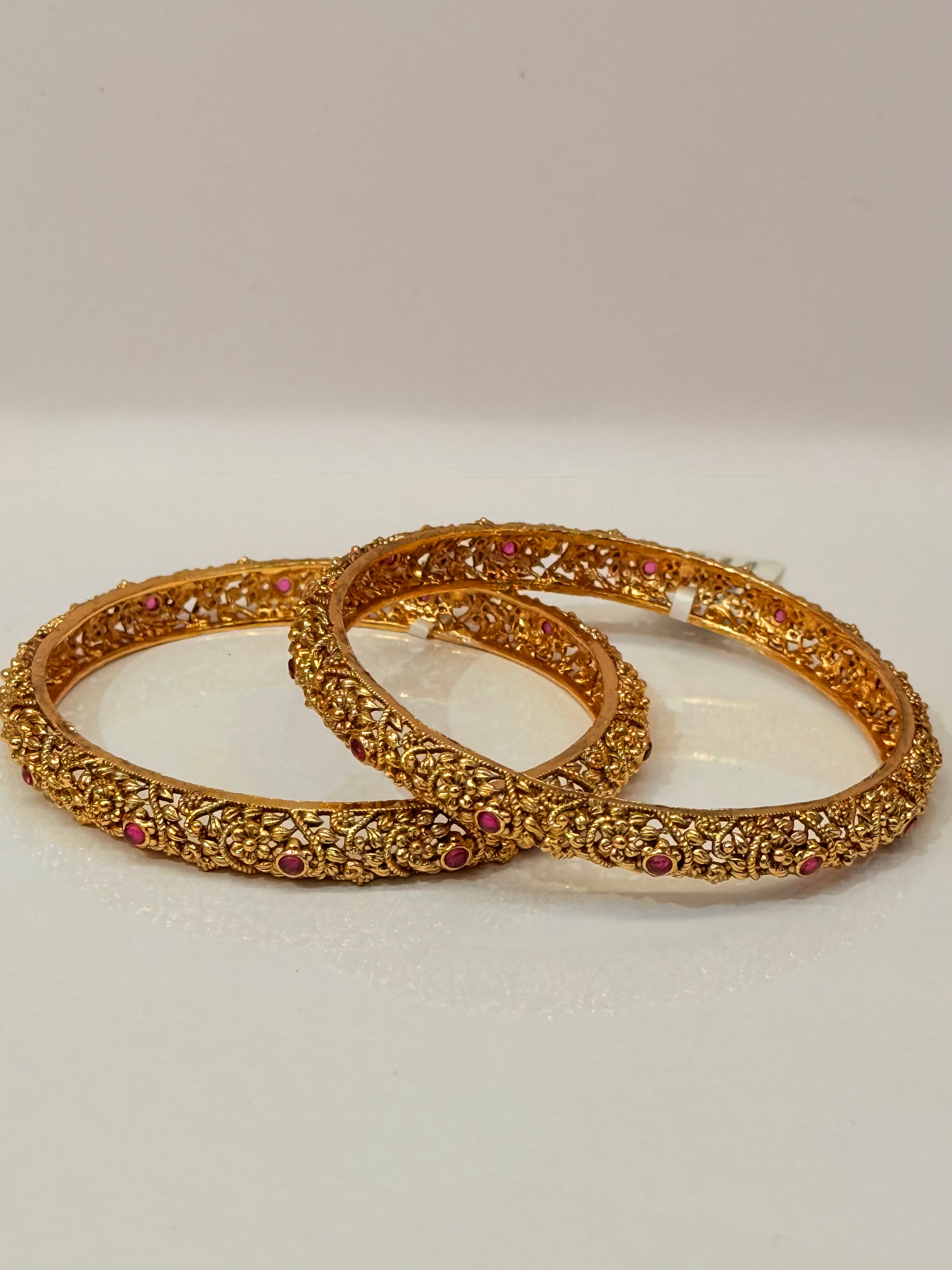 Ruby Floral Bangles - 1 piece