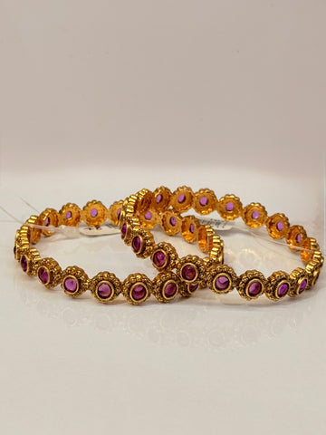 Antique Purple Stone Bangle - 1 piece