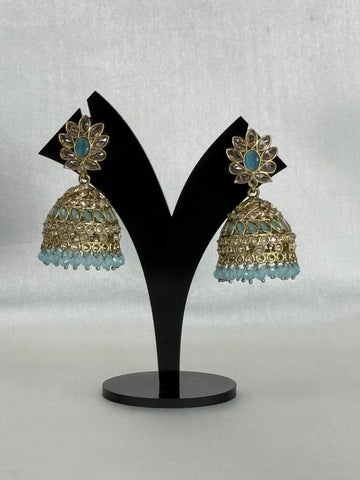 Aqua Blue Jhumkas