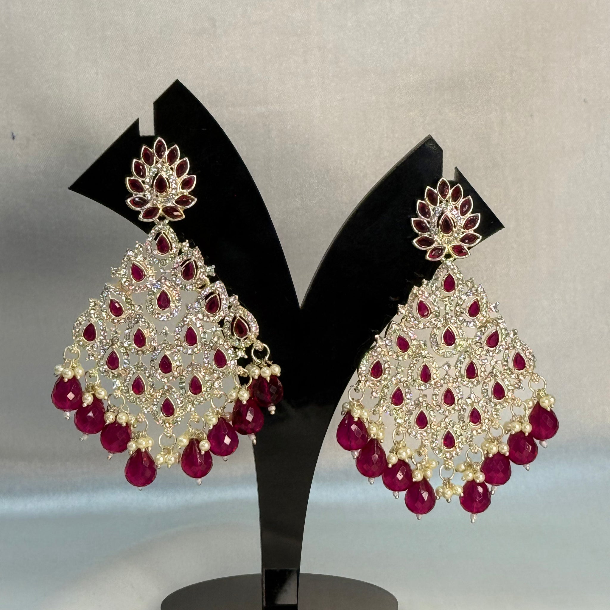 Ruby Wine Chandelier Earrings