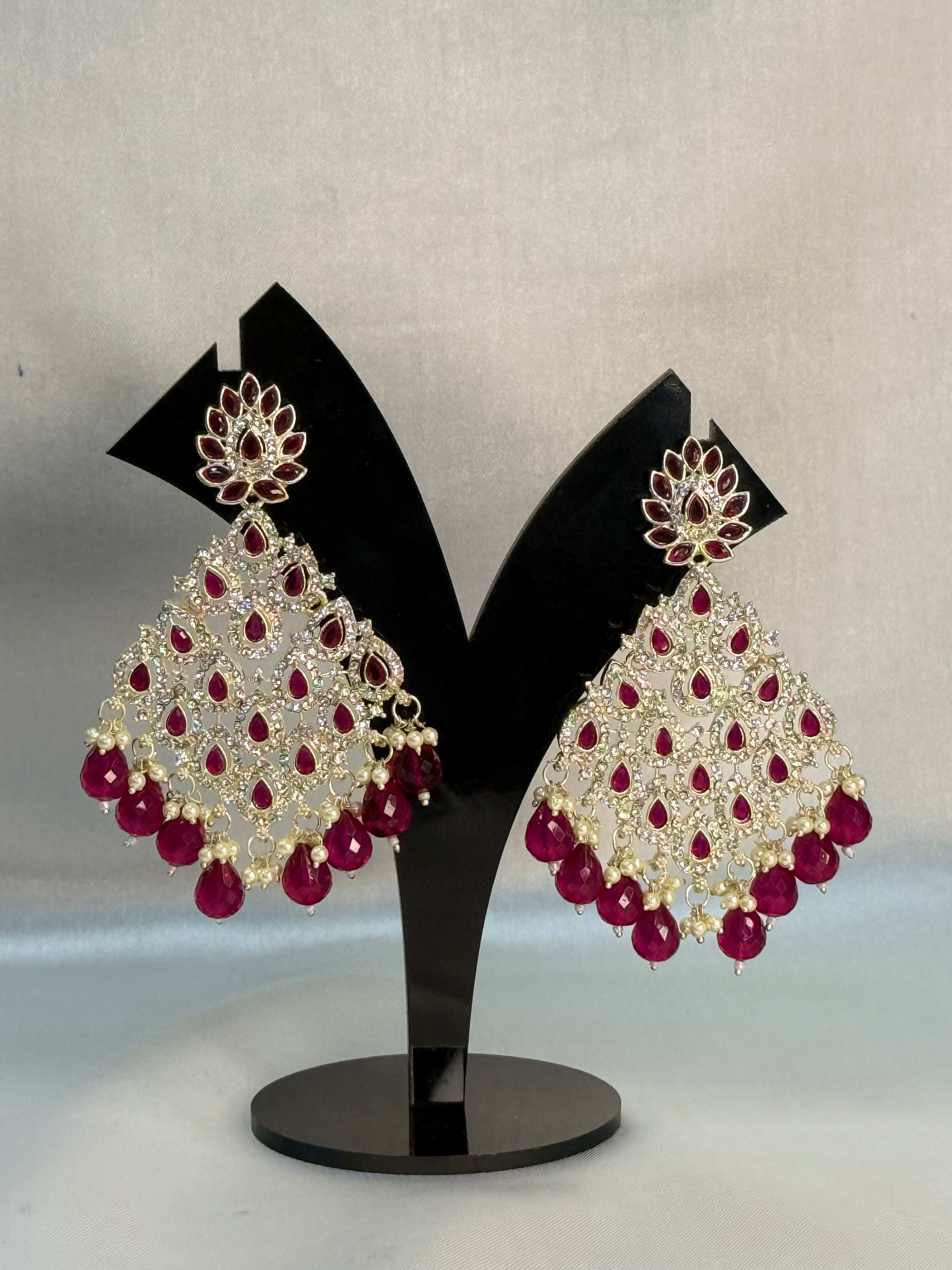 Ruby Wine Chandelier Earrings